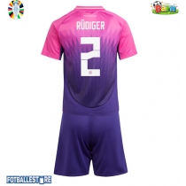 Tyskland Antonio Rudiger #2 Bortedraktsett Barn EM 2024 Kortermet (+ Korte bukser)